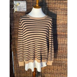 EUC! LOFT Long Sleeve Striped Sweater L